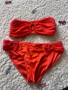 George Red Bandeau Bikini Set